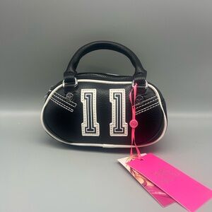 Paris Hilton varsity mini bowler bag purse